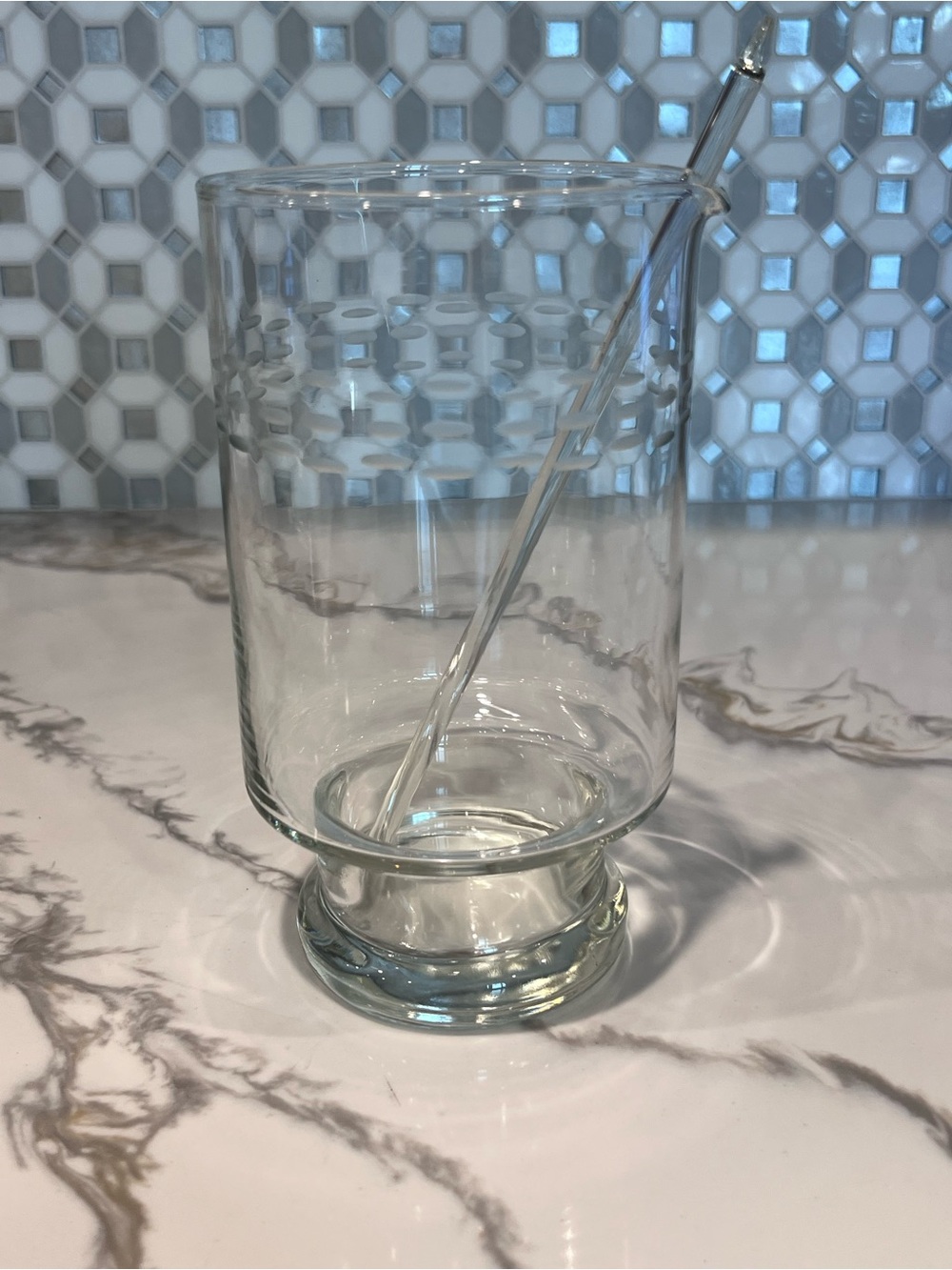 Vintage Princess House Martini Cocktail Mixer Pitcher Beaker Stirrer Etched